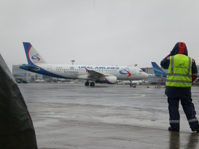 Аэробус - 320 Уральских Авиалиний.Домодедово.Январь 2014 г..JPG